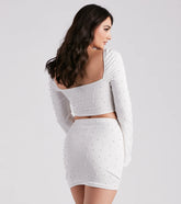 Oh My Pearl Bell Sleeve Crop Top